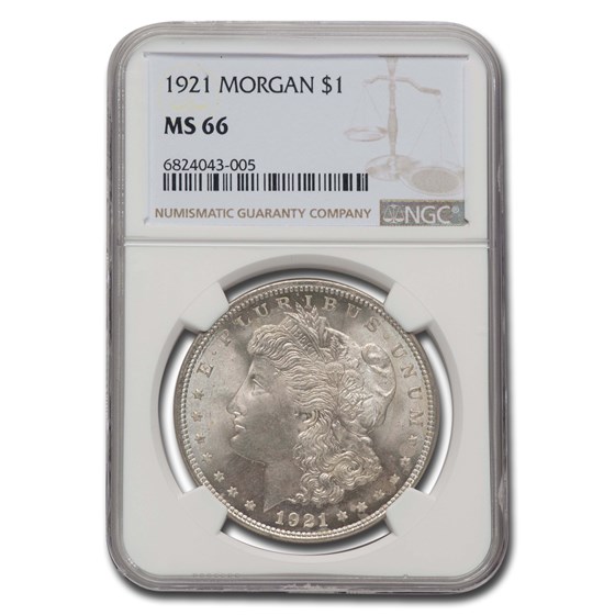 1921 Morgan Dollar MS-66 NGC 1921 Morgan Dollar MS-66 NGC
